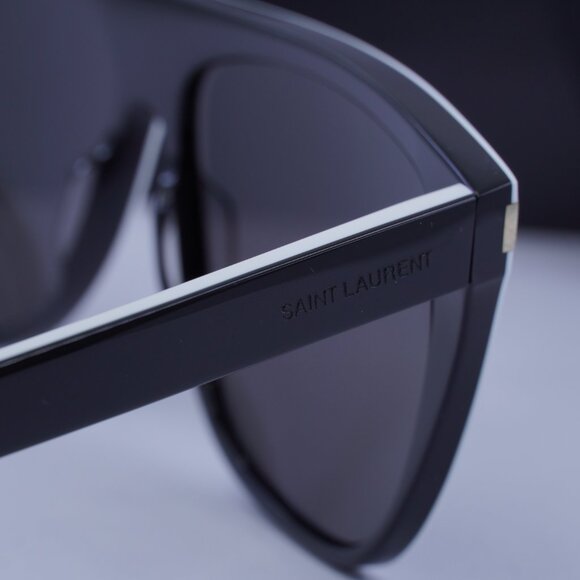 Saint Laurent SL1 020 Square Sunglasses - White/Black/Grey main image 10